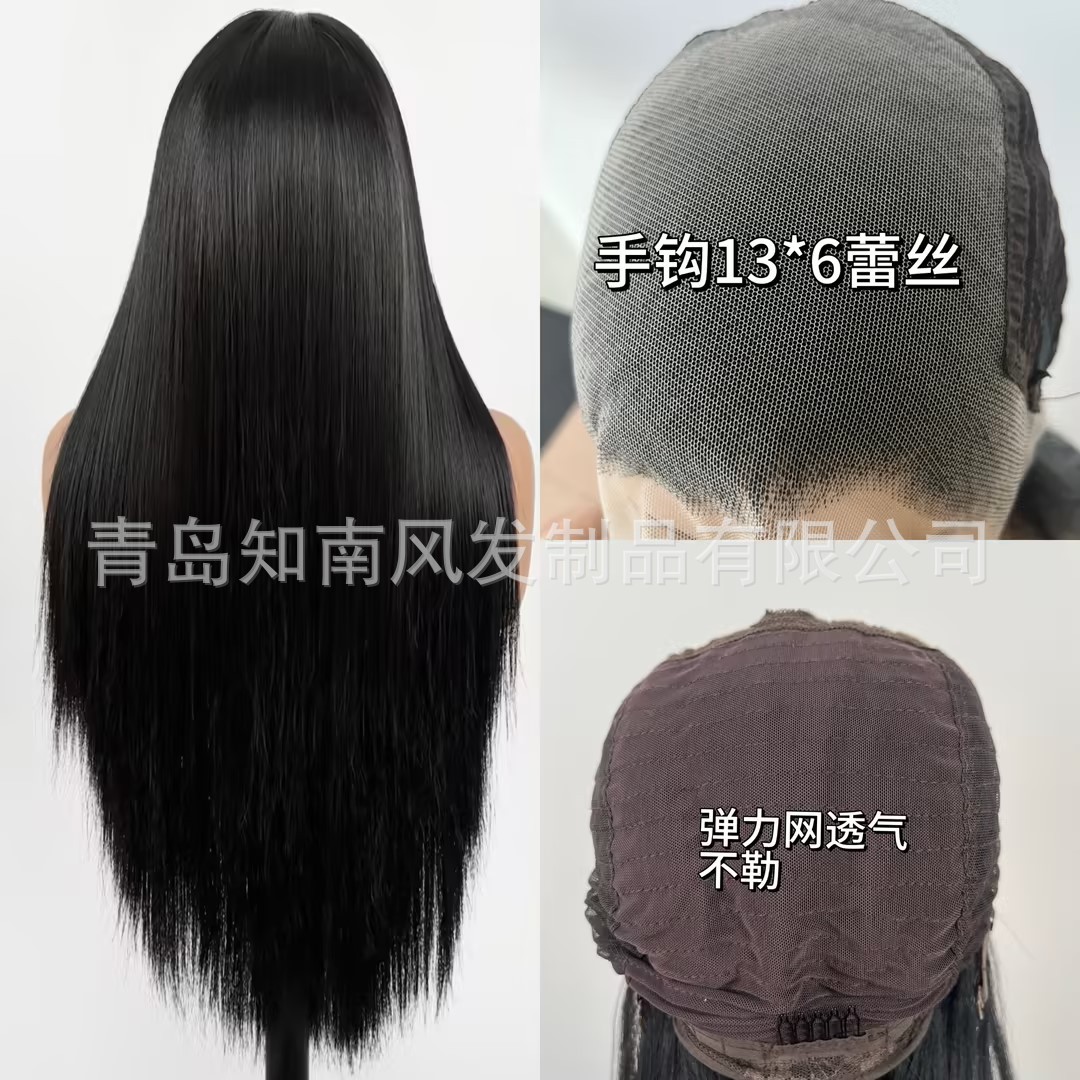 Natural black 180% hand hook 13*6