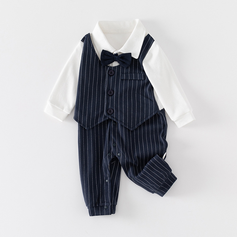 Cross-Border Four-Season Baby Romper Red Faux Three-Piece Dress Baby's 100-Day Birthday Gift One-Year-Old Clothes