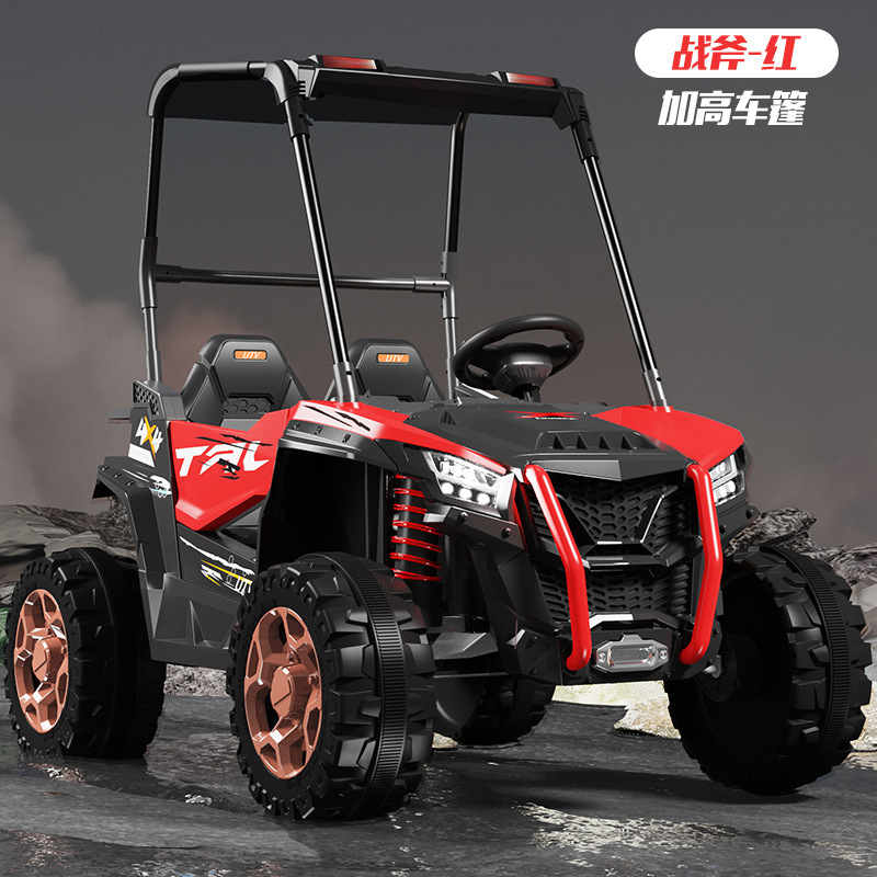 Coche eléctrico para niños con tracción en las cuatro ruedas vehículo todoterreno coche de cuatro ruedas doble convertible bebé control remoto coche de juguete coche de bebé sentado adulto