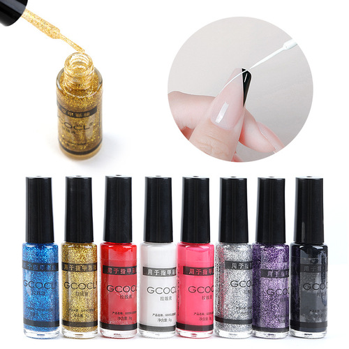 Manicure nail polish string pen 3D glitter sequin painting flower string dot flower pen nail polish painting pen wholesale