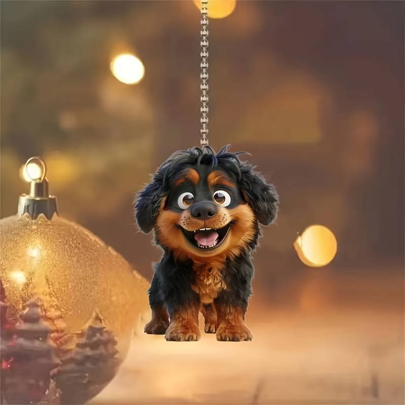 Cross-border nuevo lindo sonrisa cachorro acrílico colgante de automóvil retrovisor interior colgante plano decoración del hogar