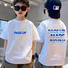 23 Summer Children's Trendy Loose Short-Sleeve T-Shirt for Young Boys, Stylish Printed Half-Sleeve Base Top, Hooded T-Shirt