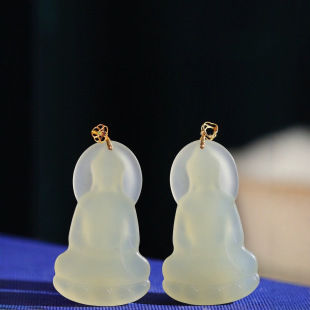 Jin Yu Tang Boutique Hetian Jade High Ice Bottom Clear Water Purified Bottle Guanyin Pendant Figure Bottle Dew Often Sprinkled