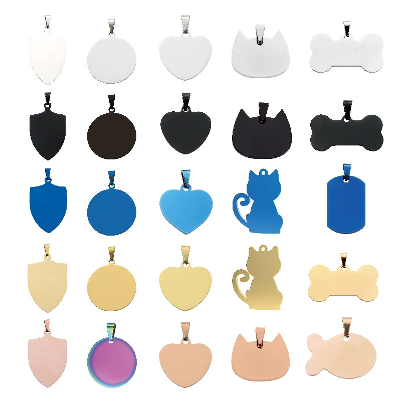 Трансграничная европейская и американская собака из нержавеющей стали титановая сталь армейская подвеска металлический питомец рекламный подарок ожерелье надпись