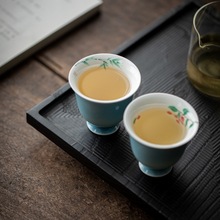 釉下彩手绘蓝色主人杯内绘单杯个人专用茶杯子陶瓷品茗杯功夫茶具