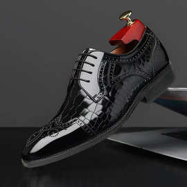 3001 布洛克压花牛津鞋男士方头皮鞋男 OPP袋包装无鞋盒 极速发货