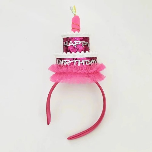 Little Red Book's same style white rose red cake headband birthday hat party funny decoration photo props headband headband