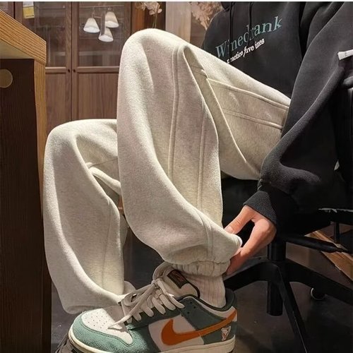 Men's Pure Color Loose Ankle Sport Pants for 2024 Autumn/Winter New Leisure - Cross-border Wholesale