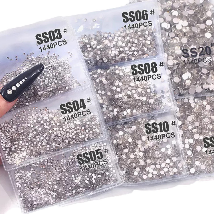 Diamantes de imitación grandes en forma de abanico SS4AB, diamantes sueltos transparentes, diamantes de fondo plano, circonitas iridiscentes, diamantes de imitación de cristal brillante para decoración de uñas