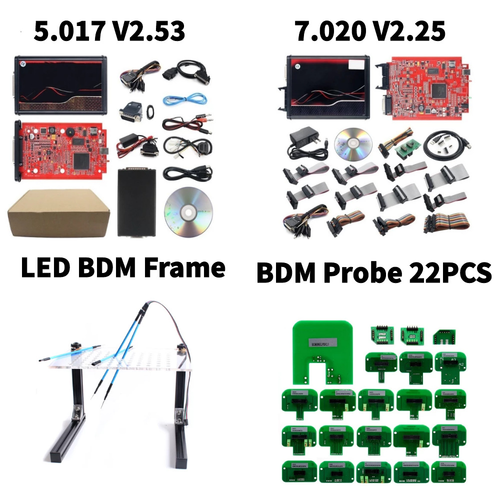 V7.020 V2.25 +V5.017  +22PCS BDM ADAPTERS+LED BDM Frame