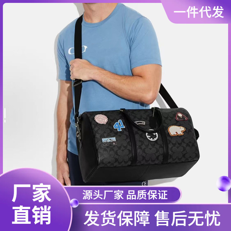 旅行バッグ、汎用収納、撥水性、大容量、フィットネス、ハンドバッグ、ショルダーバッグ、ヨーロッパとアメリカのレトロスタイル|undefined