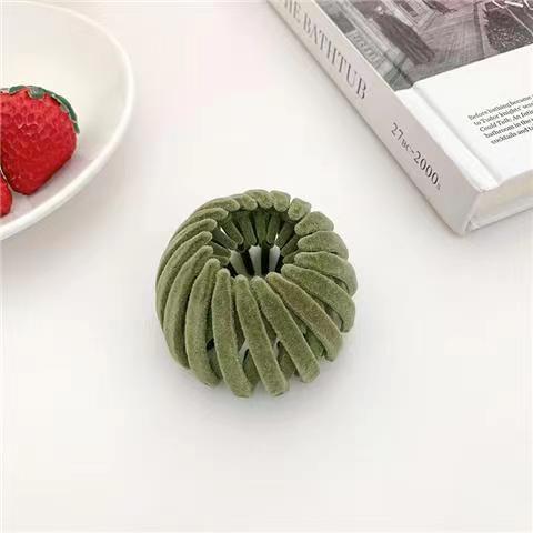 Flocado Nido de Pájaro rizador de pelo cabeza de bola medio lazo de pelo Cabeza trasera alta Cola de Caballo hebilla Otoño e Invierno artefacto perezoso accesorios para el cabello tocado image 8