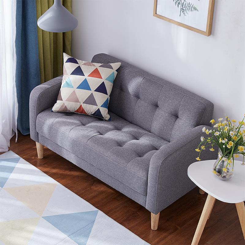 Fabric Sofa for Small Apartments, Two-Person Double Sofa, Three-Person Sofa. Economical Mini Bedroom Balcony Sofa