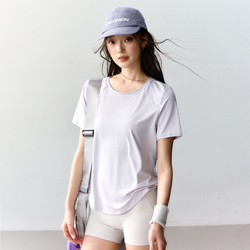 Summer Nude-Feel Yoga Top for Women, Loose and Breathable Pilates Fitness Running Wear, Quick-Dry Sports Short-Sleeve T-Shirt