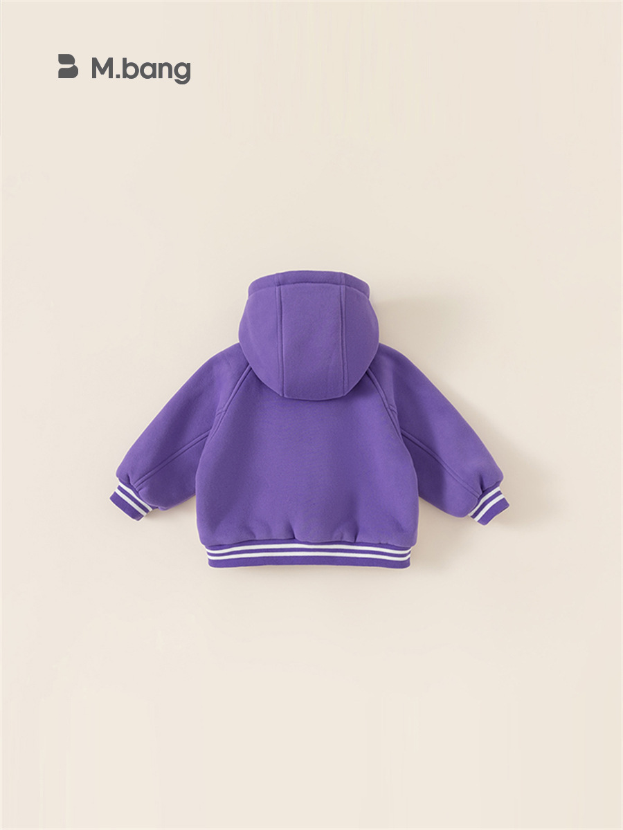 Youbao ropa para niños chaqueta para niños ropa de invierno gruesa con forro polar nueva uniforme de béisbol con capucha con letras para niñas de moda DY23034