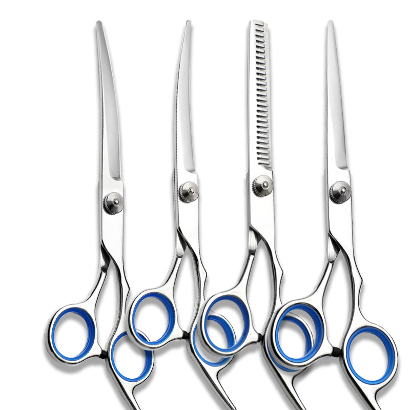 Directo de fábrica Pet Belleza tijeras de acero inoxidable tijeras de corte de pelo de perro gato Peluche tijeras de corte de pelo herramientas de corte de pelo