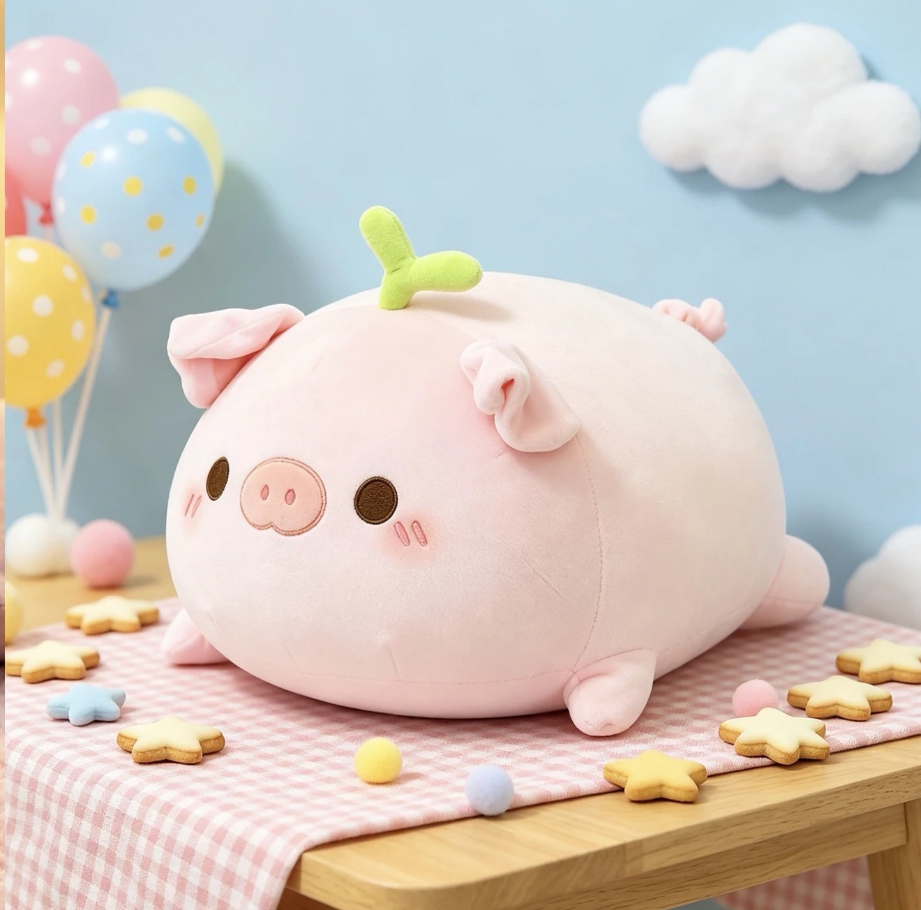 Popular cute little pig plush toy, a soft and adorable pig doll, perfect as a children's gift, a plush pillow, or a fabric doll