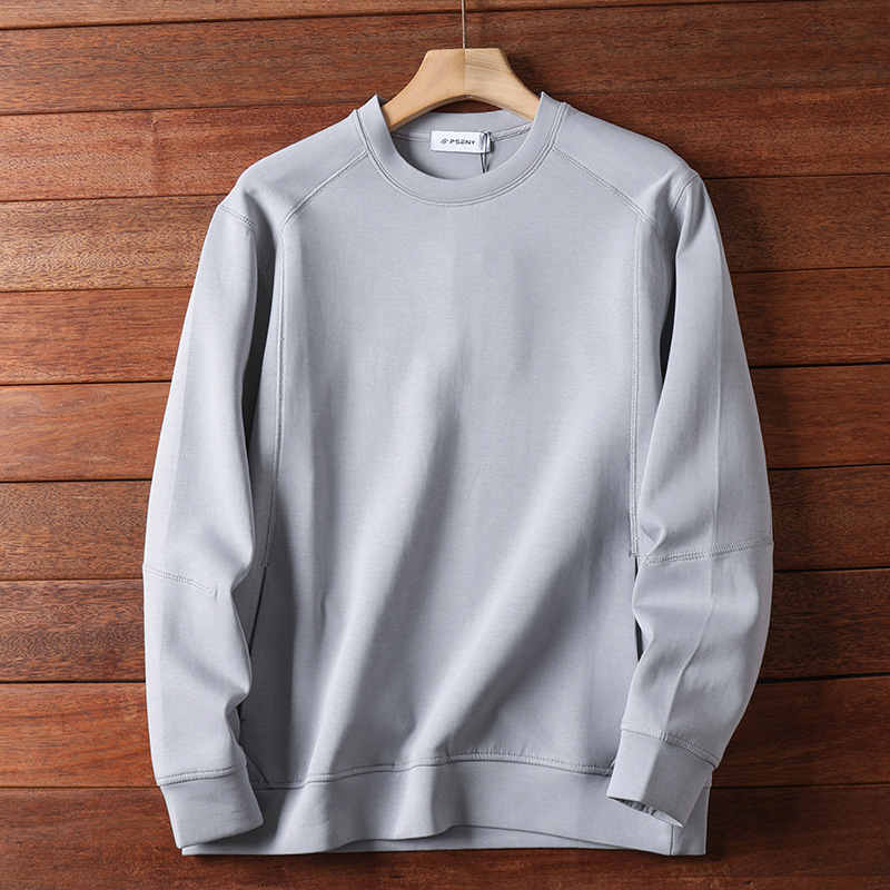 felpa con strato d'aria in ammoniaca liquida di alta qualità primavera e autunno uomo e donna coppia stile moda taglio verticale 3D tinta unita_voghion.com