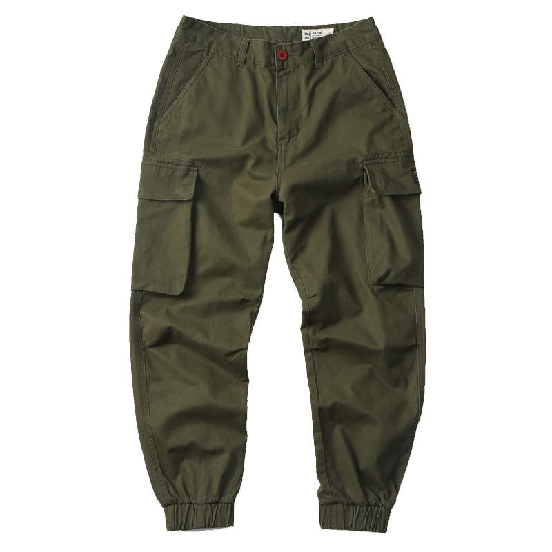 GDDQSDC tipo duro camuflaje táctico overoles hombres y mujeres de estilo americano retro casual suelta pantalones atados al tobillo pantalones de moda Primavera