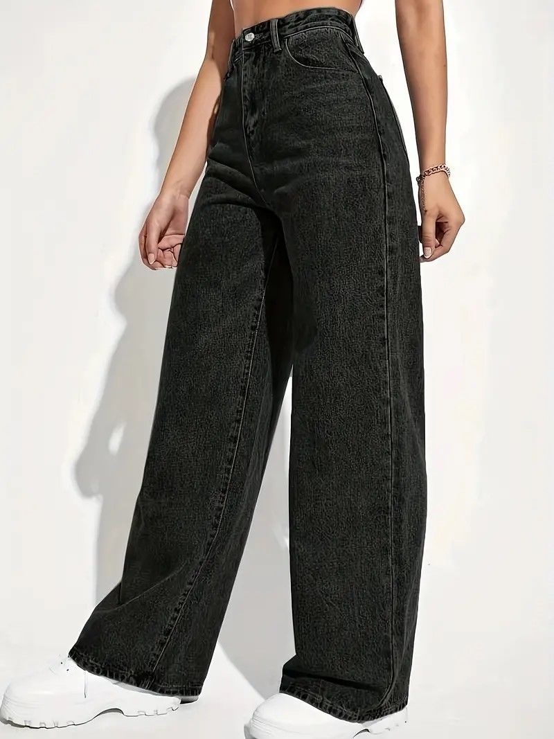 Women's Clothing Mopping Autumn And Winter Spring And Autumn Loose High Waist Straight Slim Drape Jeans_mkmklike.com