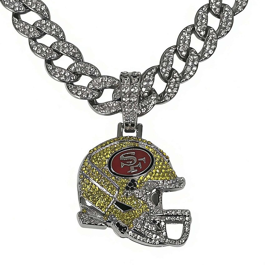 Hip-hop NFL rugby casco colgante aleación de calidad galvanizado cadera cadena cubana joyería colgante hombre