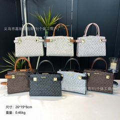 跨境爆款M家包包女2025夏季新款字母印花手提包单肩大容量托特包