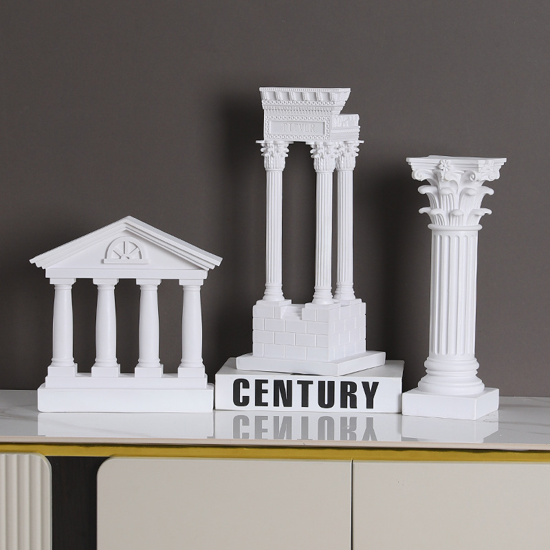  Greek Ancient City Architecture Model Temple Sculpture Resin Decoration Desktop Landscape Decoration Photographic Props