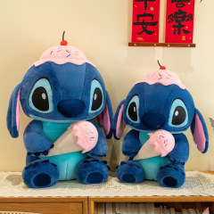 跨境坐款迪迪玩偶公仔史迪奇星際寶貝毛絨玩具冰淇淋抱枕娃娃禮物