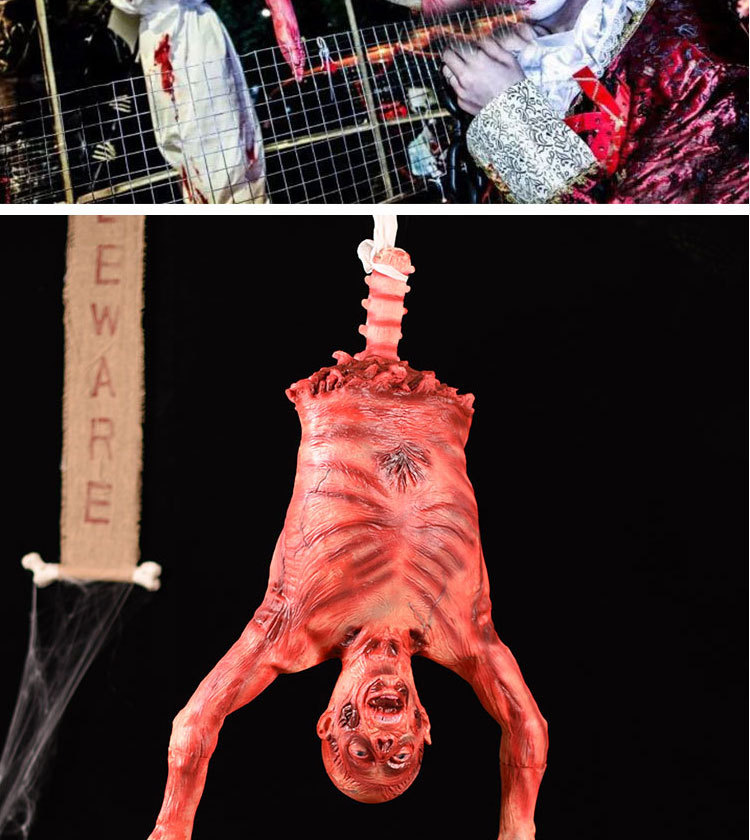 Halloween Hängende Leichen-Requisite, Künstlicher Totenleichnam aus Latex, Gruselige Dekoration für Spukhaus, Gartenparty, Horror-Requisiten ﻿ – Detail 9