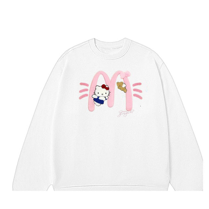 Women's Sweatshirt Crewneck fleece-lined Casual Cartoon Foreign Trade Ladies Hello Kitty Thailand Southeast Asia Hello Kitty