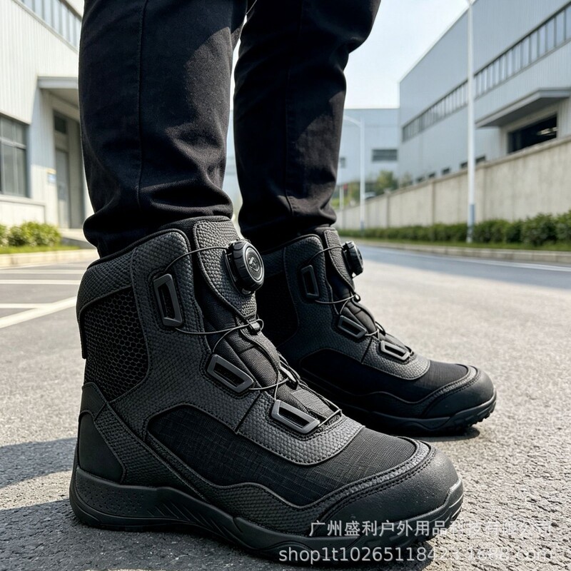 New model rotating buckle hiking shoes, motorcycle riding boots, comfortable and wear-resistant protective boots, anti-fall riding boots, tactical shoes New model rotating buckle hiking shoes, motorcycle riding boots, comfortable and wear-resistant protective boots, anti-fall riding boots, tactical shoes