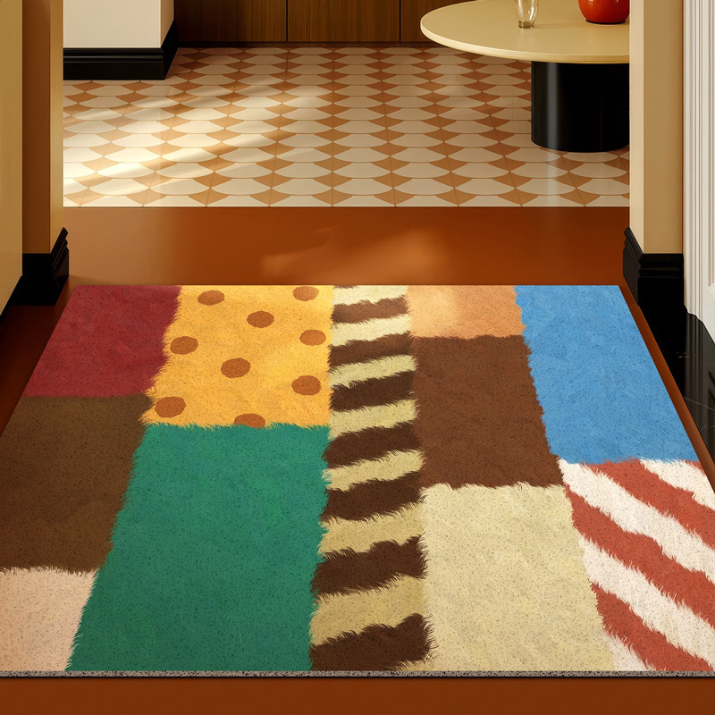 Silk Loop Entrance Carpet In American Retro Style For Home_voghion.com