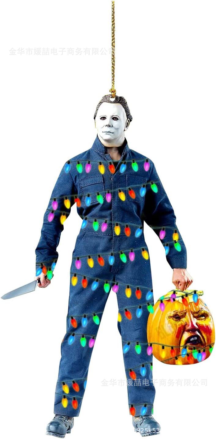 2022 nuevos productos transfronterizos personajes de película de terror decoraciones colgantes de Navidad Halloween colgantes de automóviles de Navidad