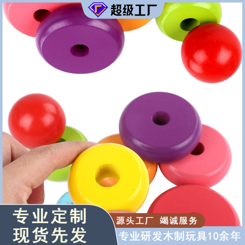 Juego de mesa interactivo educativo y divertido para niños, torre de arcoíris de madera Jenga, juguete de bloques apilables para reconocer colores.