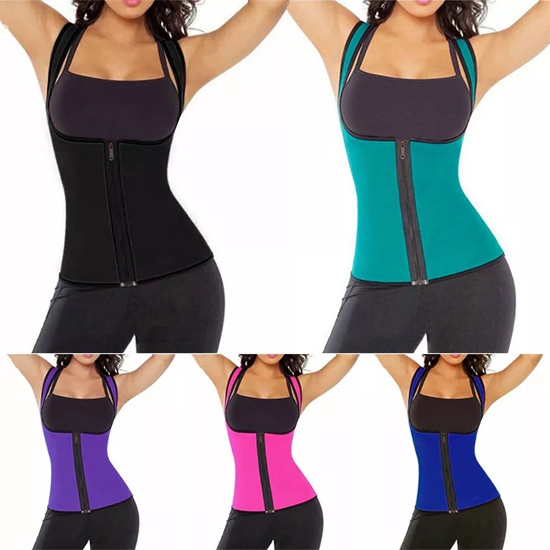 Corsé deportivo para mujer con cremallera, chaleco de neopreno reductivo para entrenamiento y yoga