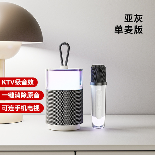 New Bluetooth Speaker Wireless Karaoke Speaker Portable with Microphone for Singing RGB Lighted Small Audio Wholesale