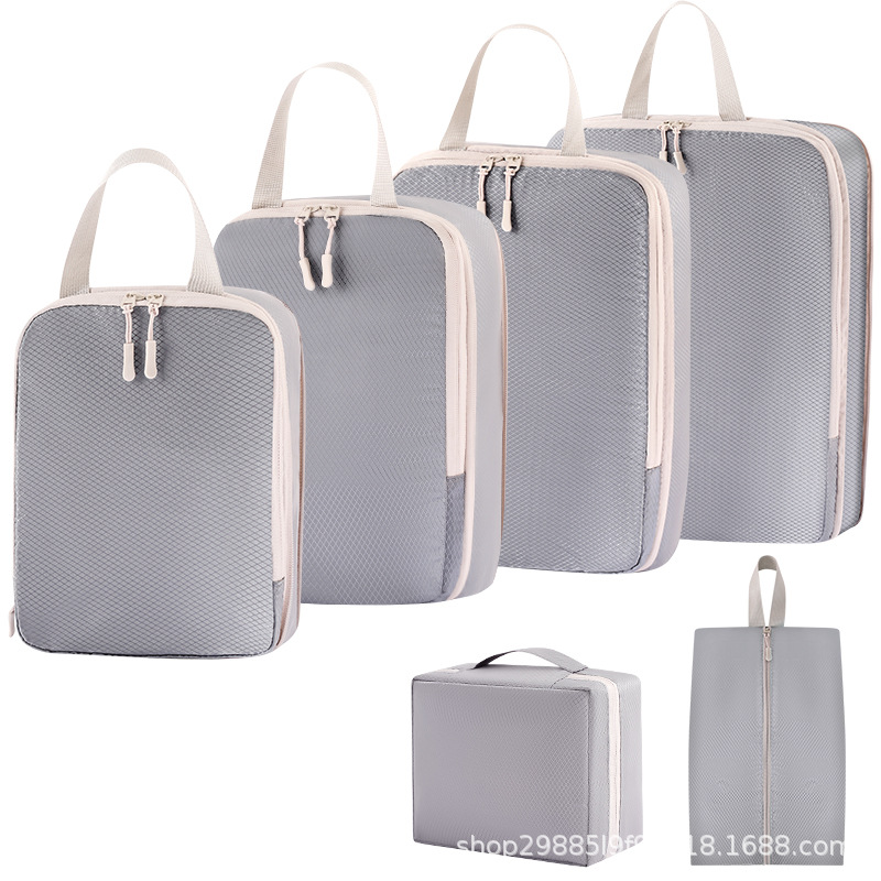 4 장 세트 + 워시 백 + 신발 가방 [6 장 그레이]]