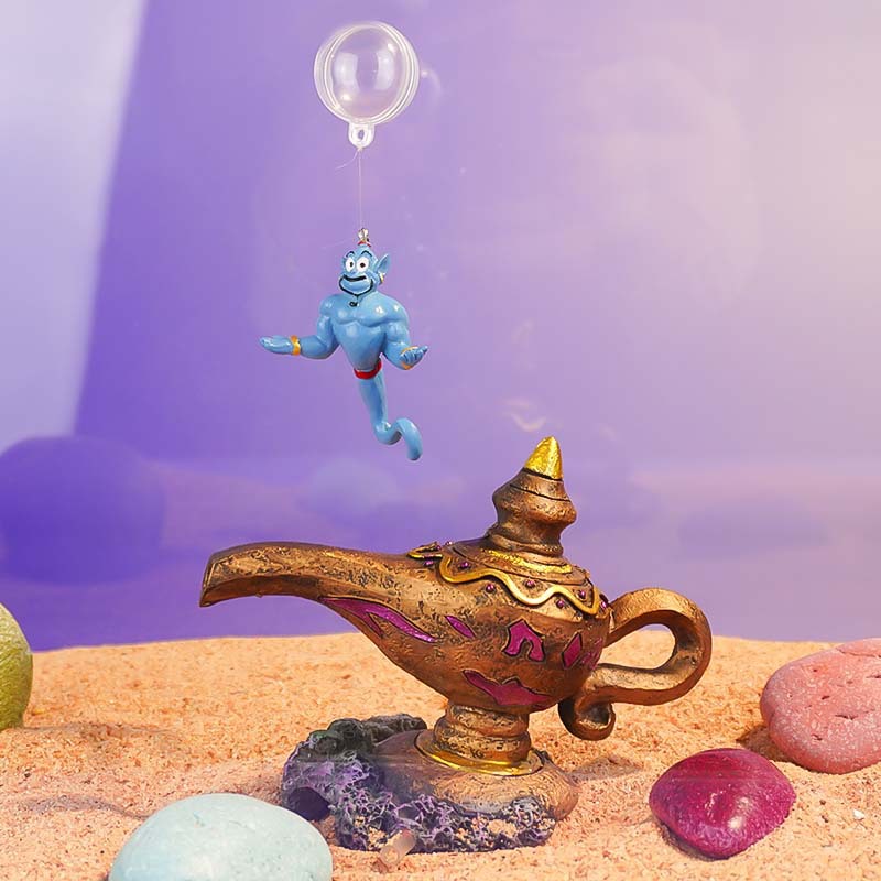 Mito transfronterizo de Aladdin, lámpara de deseos, pecera pequeña, decoración de resina de paisajismo, decoración de oxigenación, casa de refugio de peces y camarones