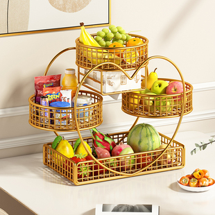 Desktop Storage Rack Storage Rack Fruit Basket Snack Fruit Plate Home Living Room Coffee Table Fruit Basket Display Multi-Layer