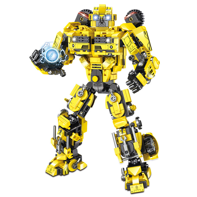 Co-creador quiere transformar el dios de la guerra Qintian armadura de guerra chico regalo robot de mosaico de bloques de construcción modelo mecha hornet