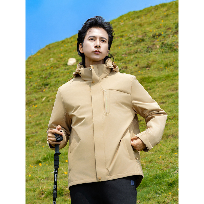 Ropa de asalto para mujeres al aire libre a prueba de viento impermeable 3 - en - 1 ropa de montaña para hombres sensación de alto nivel de invierno y otoño abrigo de terciopelo image 13