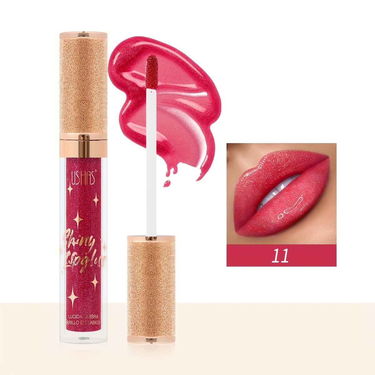 USHAS transfronterizo spot líquido lipstick esmalte lipstick lipstick miel de espejo agua lipstick maquillaje LG2582B