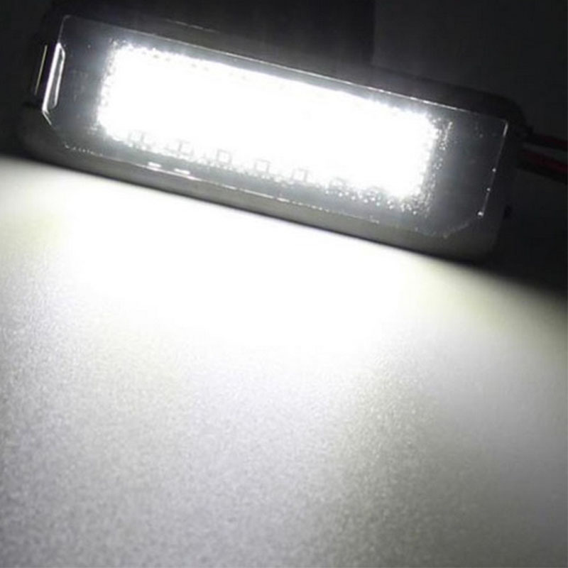 18LED license plate lights, suitable for Porsche and Volkswagen Golf MK4 Scirocco 08-14, white light, black frame, 2 pieces
