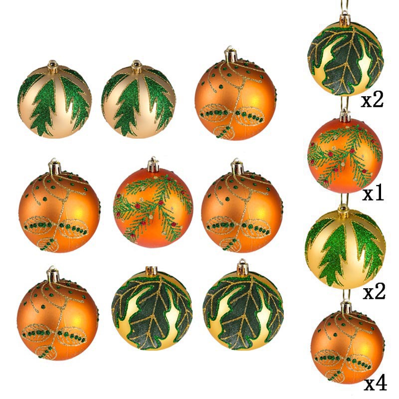 Inventario pintado 8cm conjunto de 9 Navidad árbol de Navidad decoración del hogar fiesta atmósfera del lugar decoración vestido