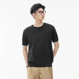 ZY8116-MM简约高级感上衣宽松休闲T恤美式假两件短袖针织衫，男装针织衫/毛衣，星座614