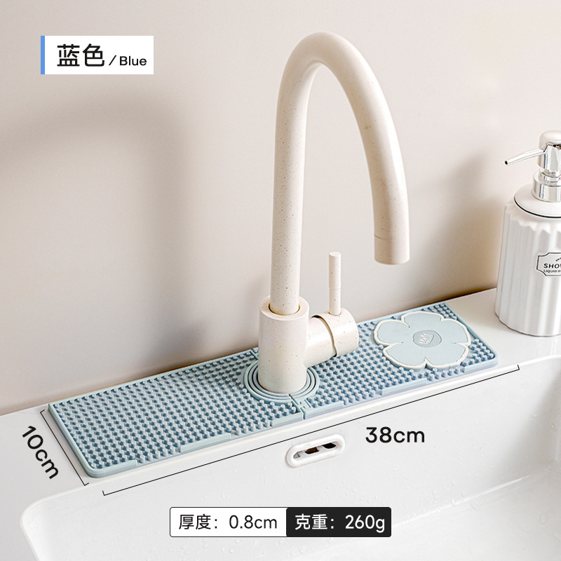 배수 매트 스프링 플라워 블루 좁은 스타일