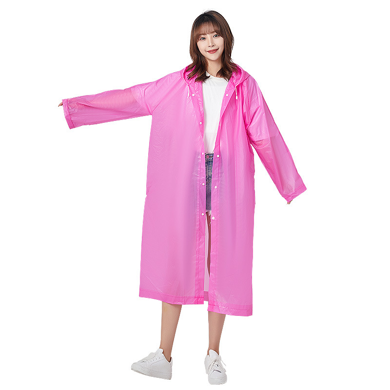 Capa de lluvia no desechable para viajes de protección impermeable de moda para adultos hombres y mujeres EVA chaqueta de lluvia fábrica directa