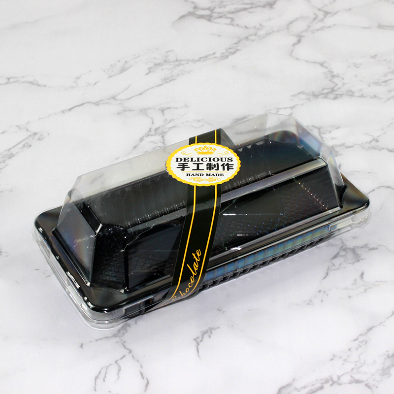 Caja de embalaje de 2 / 5 cápsulas de tortilla de durian transparente rectangular trapezoidal succionada horneado West Point desechable 609 caja de embalaje