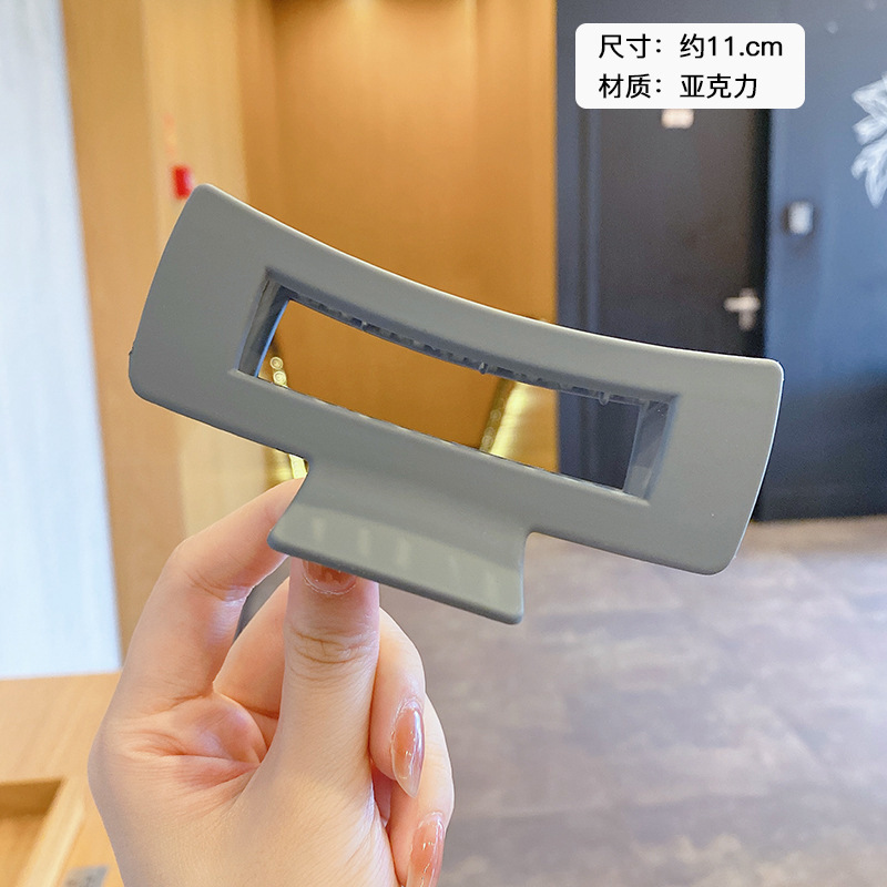 Milk Brown horquilla grande hacia atrás cabeza clip de pelo tocado de las mujeres principios de primavera de alto grado updo tiburón horquilla