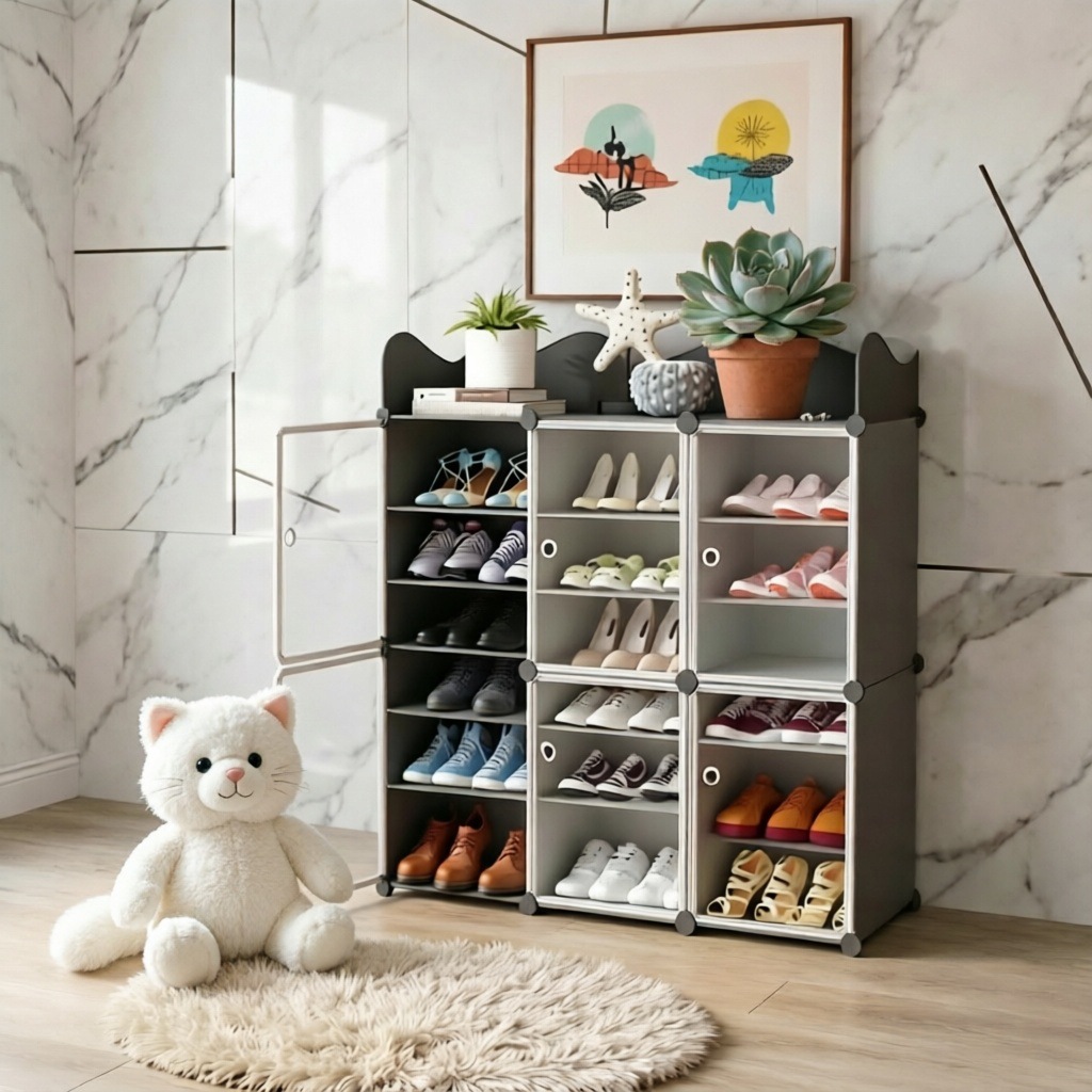Estante de zapatos simple puerta doméstica multicapa de almacenamiento a prueba de polvo interior nuevo tipo 2026 alquiler transparente gabinete de zapatos de plástico